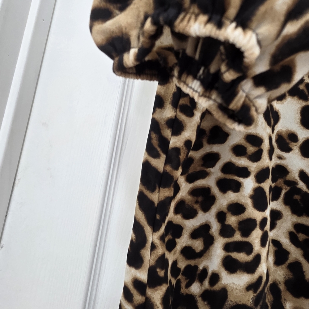 Soho Leopard Print Blouse Long Sleeve Sz M - Picture 5 of 11